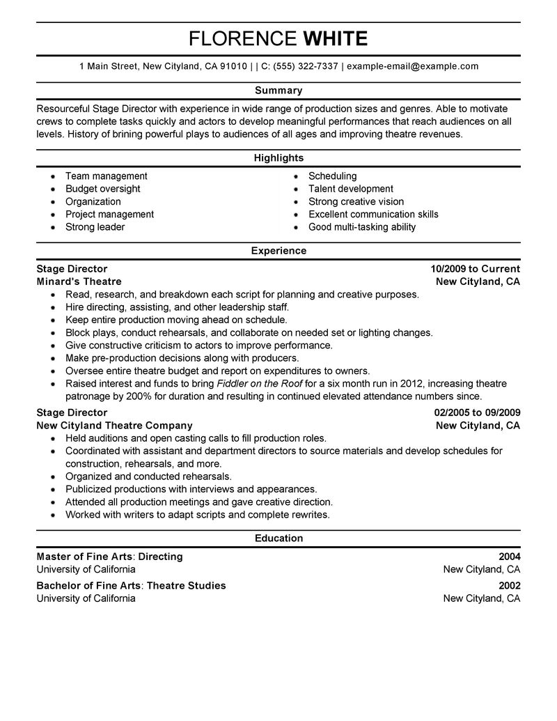 job specific resumes