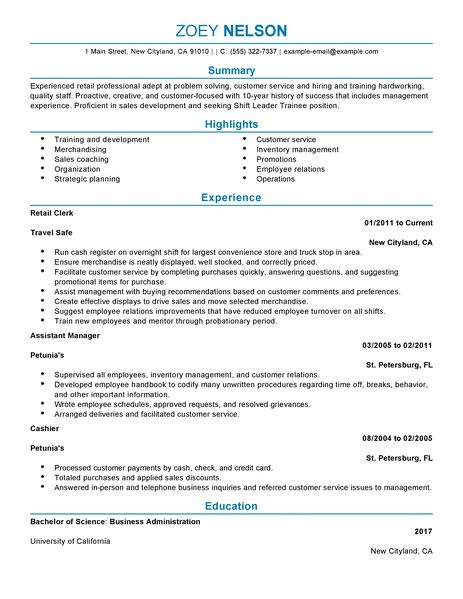 shift leader resumes