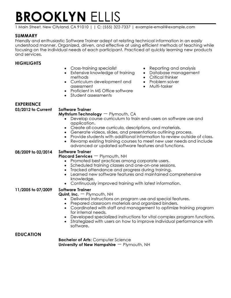 Resume examples software manager