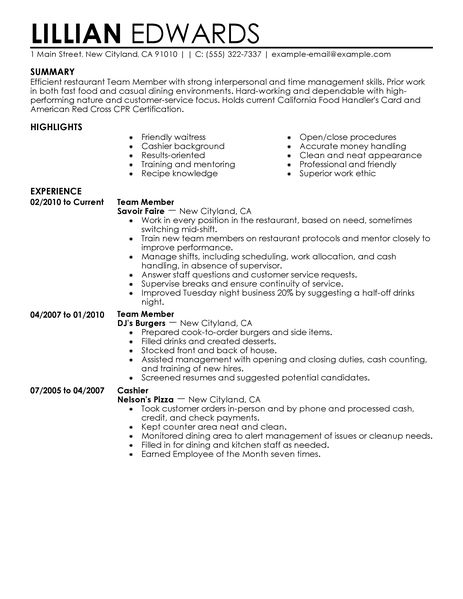 team resumes