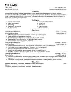 accounts payable resume