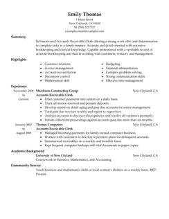 Accounts payable accounts receivable job description resume