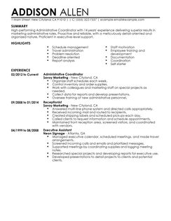 service coordinator resume
