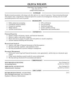 Resume examples for tax accountants