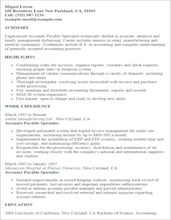 resume template finance