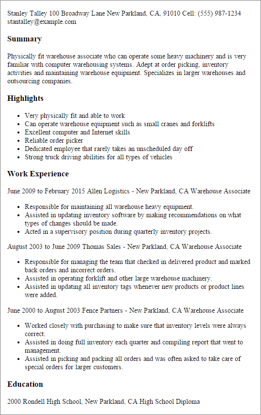 order resume