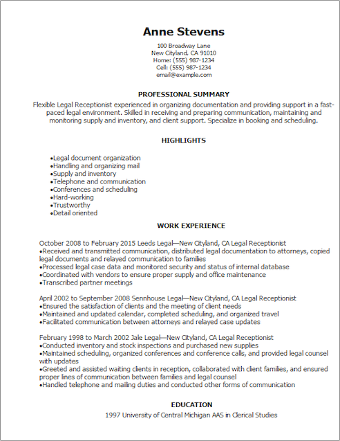 Front Desk Clerk Gym Resume ANAXMEN