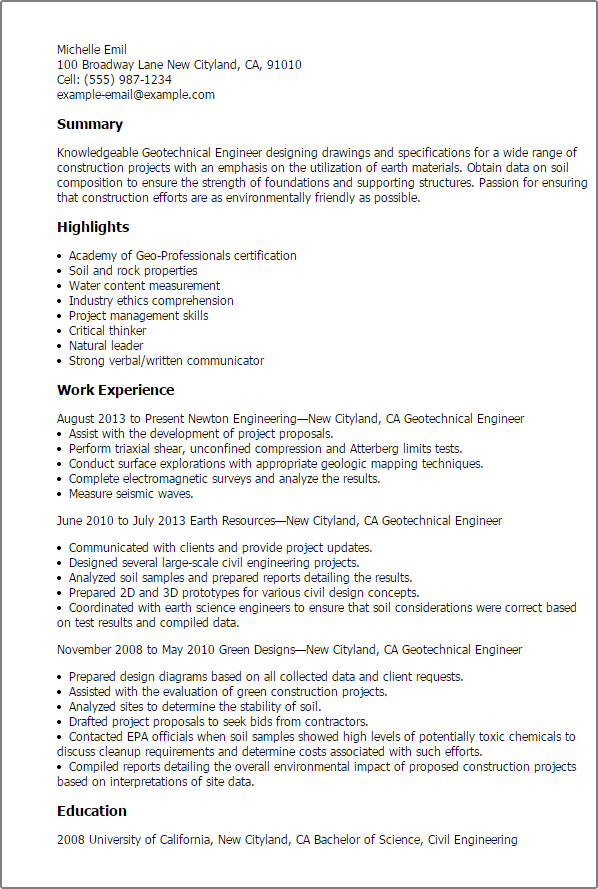 resume engineering templates