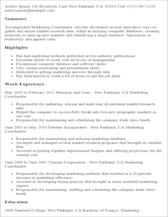 resume template marketing