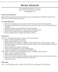 Chef Resumes Sample Resumes - Resume Samples Chef Resumes Sushi Chef