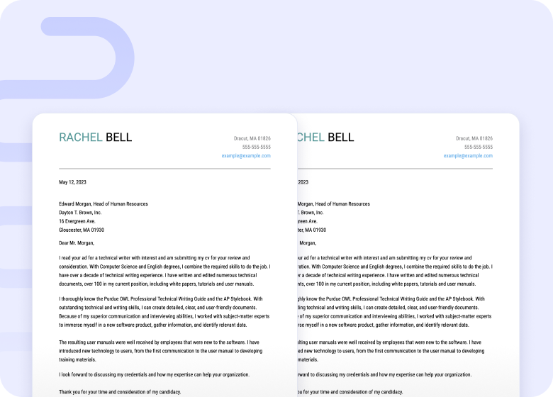 Two different professional resume templates displayed side-by-side.