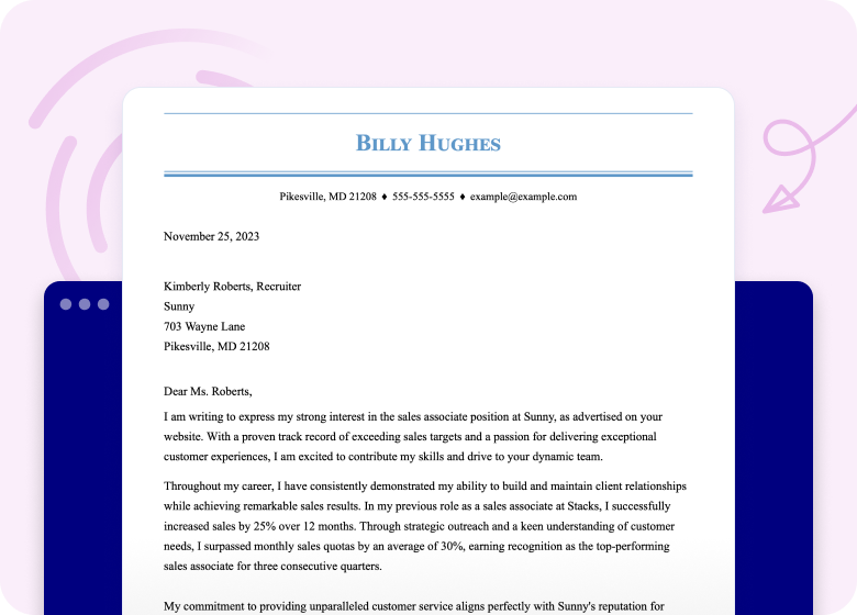 Feature Modern Cover Letter