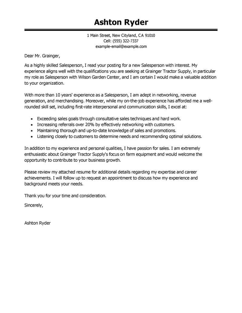 sample cover letter for sales executive with no experience