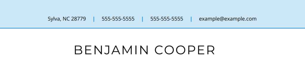 Header Section Of CV