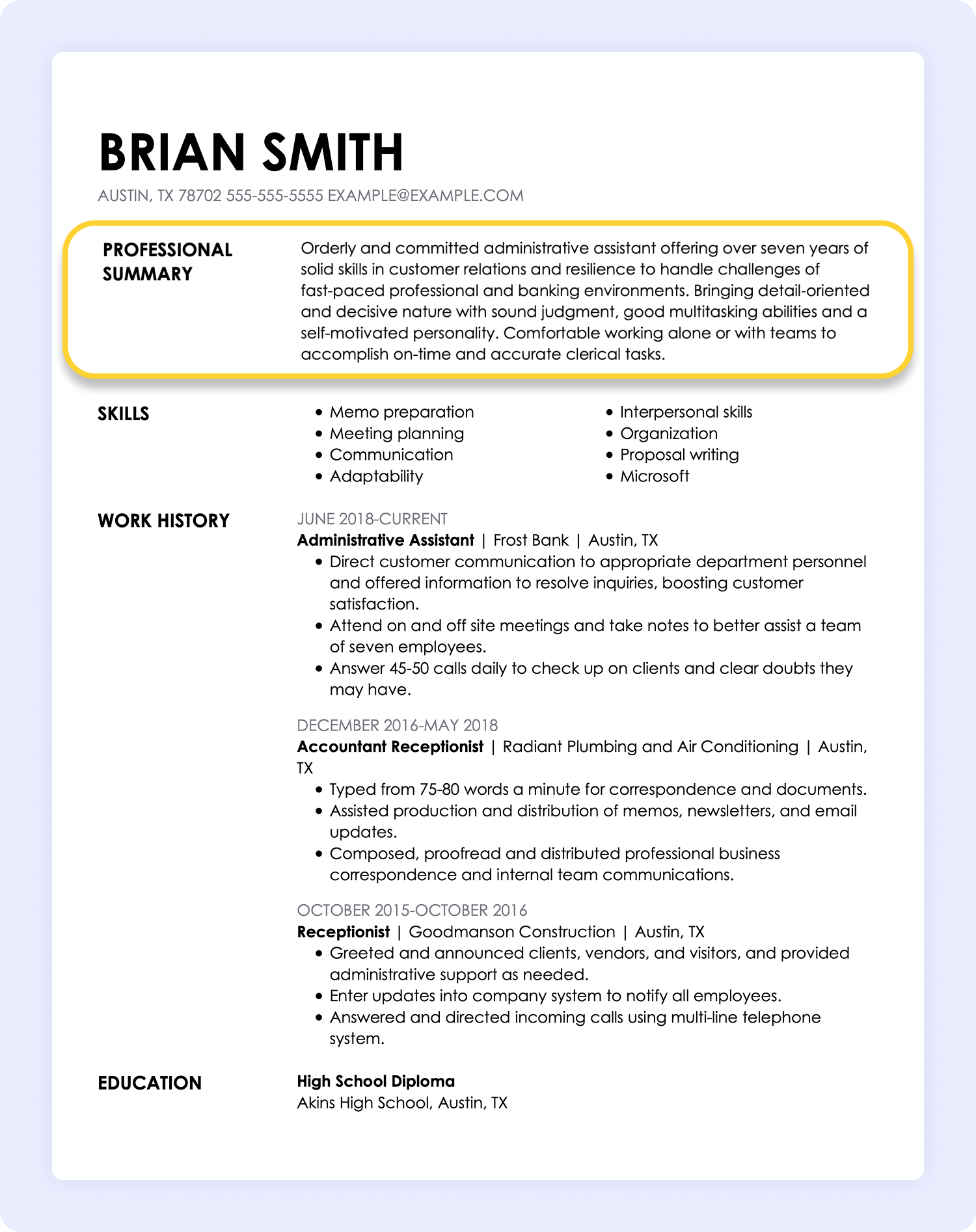 Resume Summary R