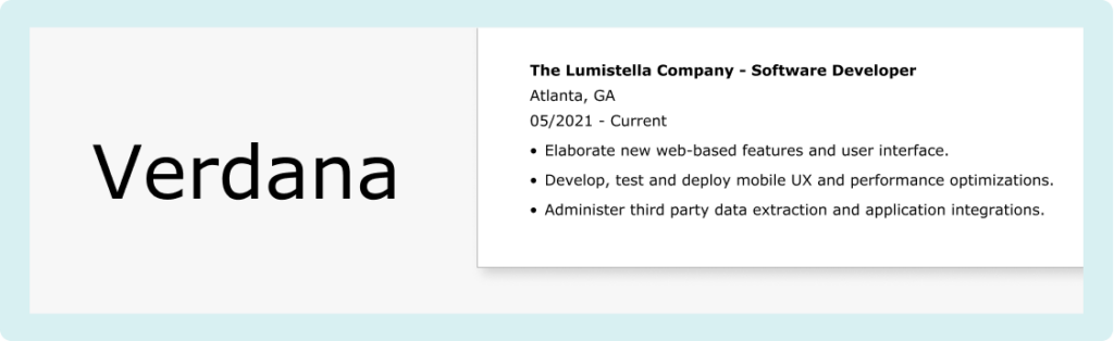 Verdana Font Img