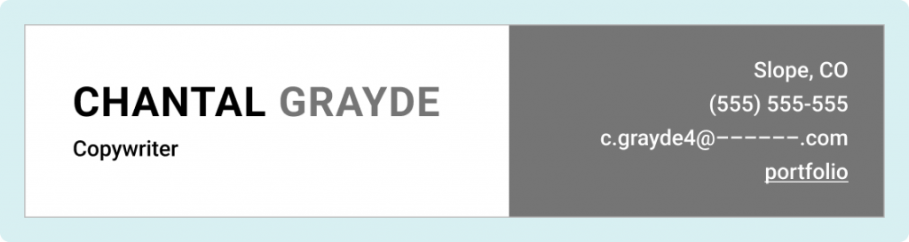 Portfolio Link Contact Info