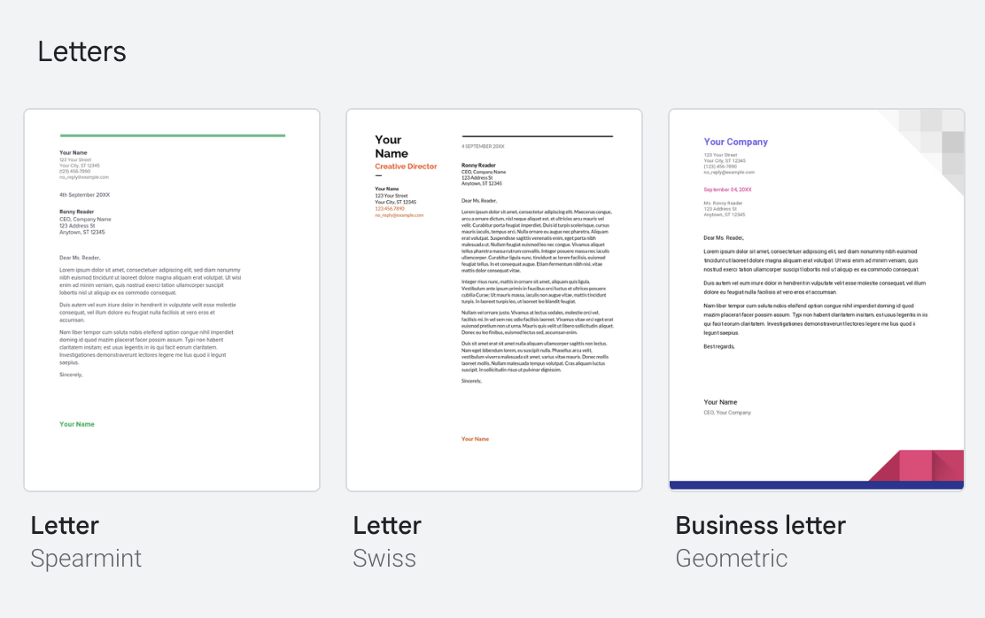Google Docs Cover Letter