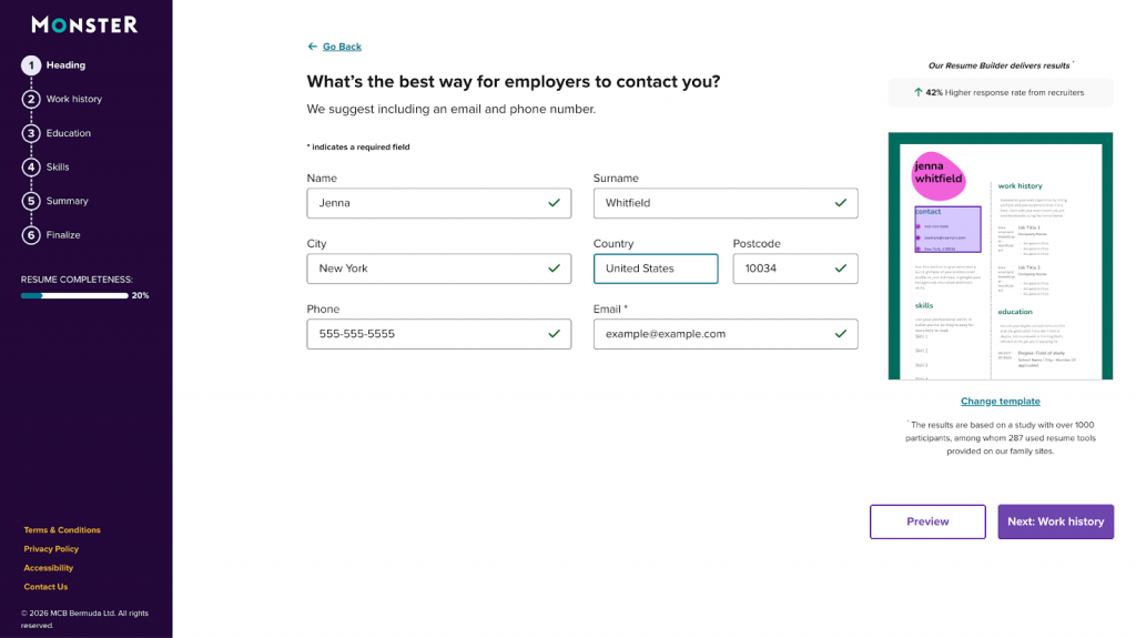Monster Resume Builder 1