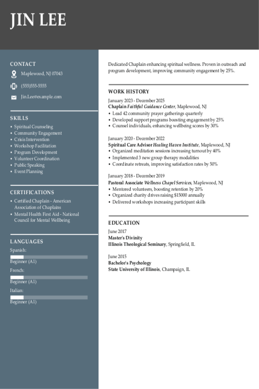 4 Chaplain Resume Examples, Templates, \u0026 Tips for 2026, image size:900x1350