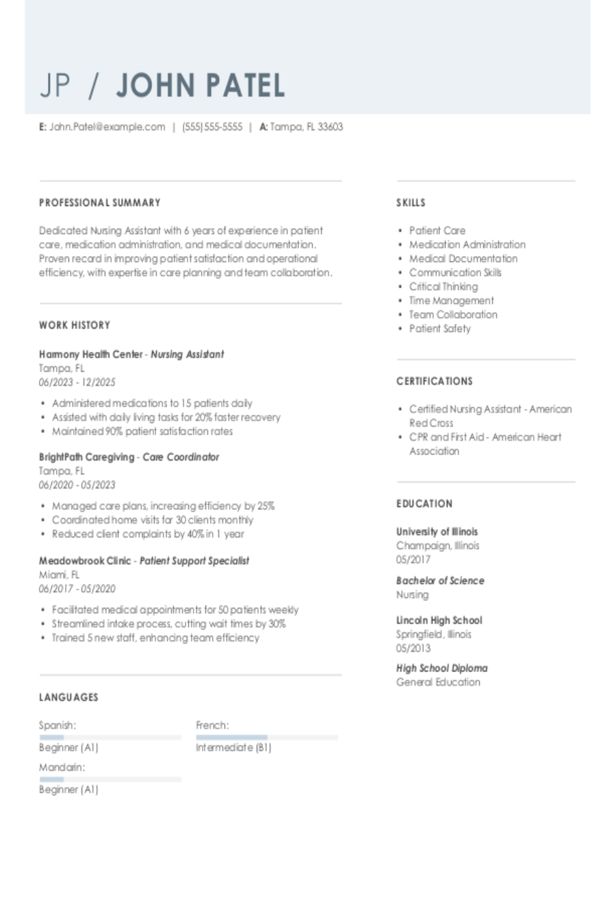 Caregiver Resume Sample: Duties, Skills \u0026 Objectives Guide, image size:900x1350