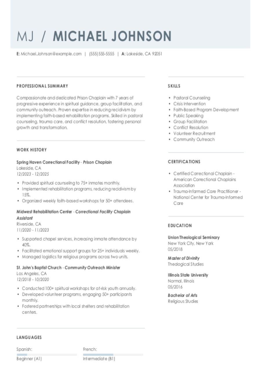 4 Prison Chaplain Resume Examples, Templates, \u0026 Tips for 2026, image size:900x1350