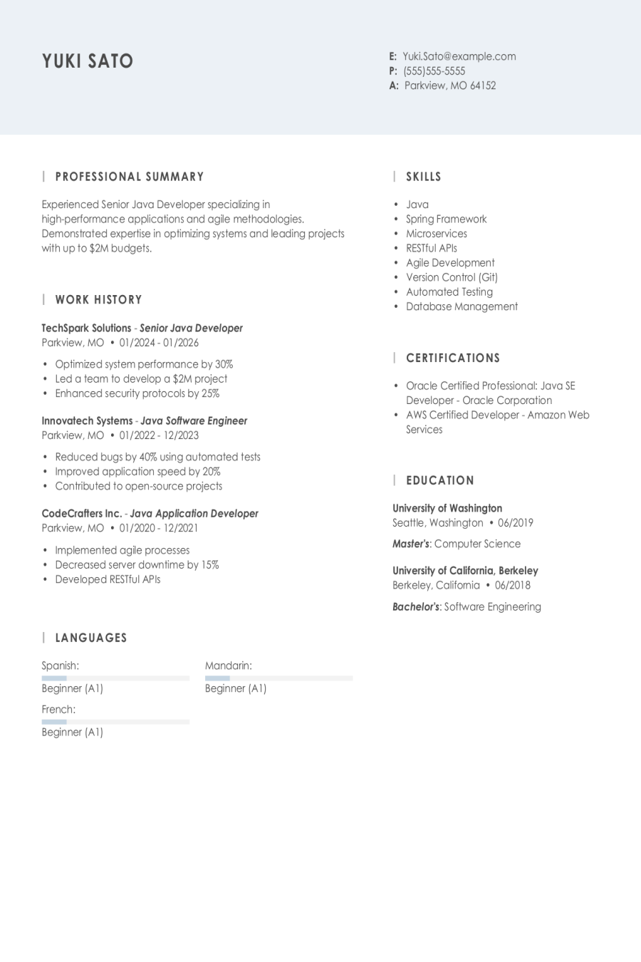 4 Senior Java Developer Resume Examples, Templates, & Tips for 2026