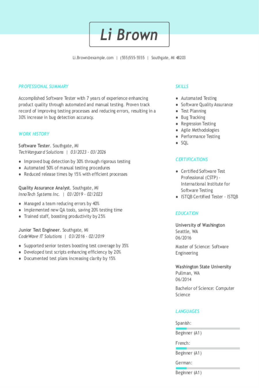 4 Software Tester Resume Examples, Templates, & Tips for 2026