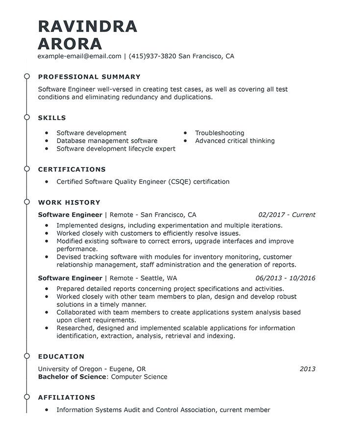 Best Software Engineer Resume Example | LiveCareer