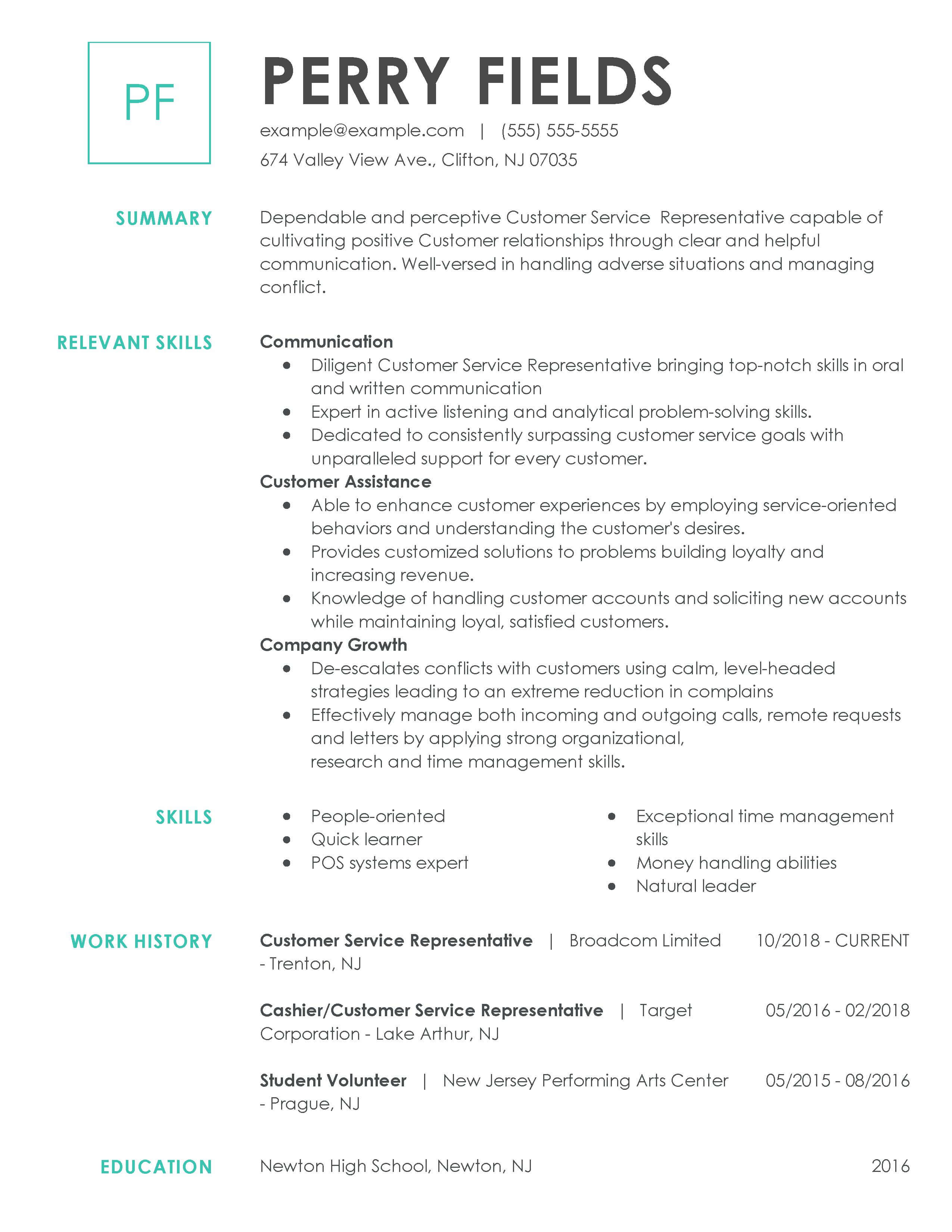 examples of resume pitch