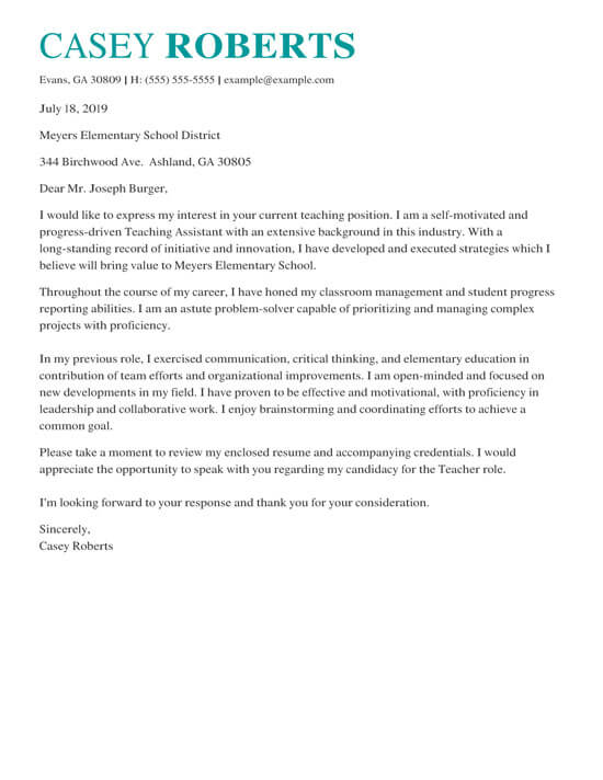 Short Cover Letter Examples Primary Portraits Latest News