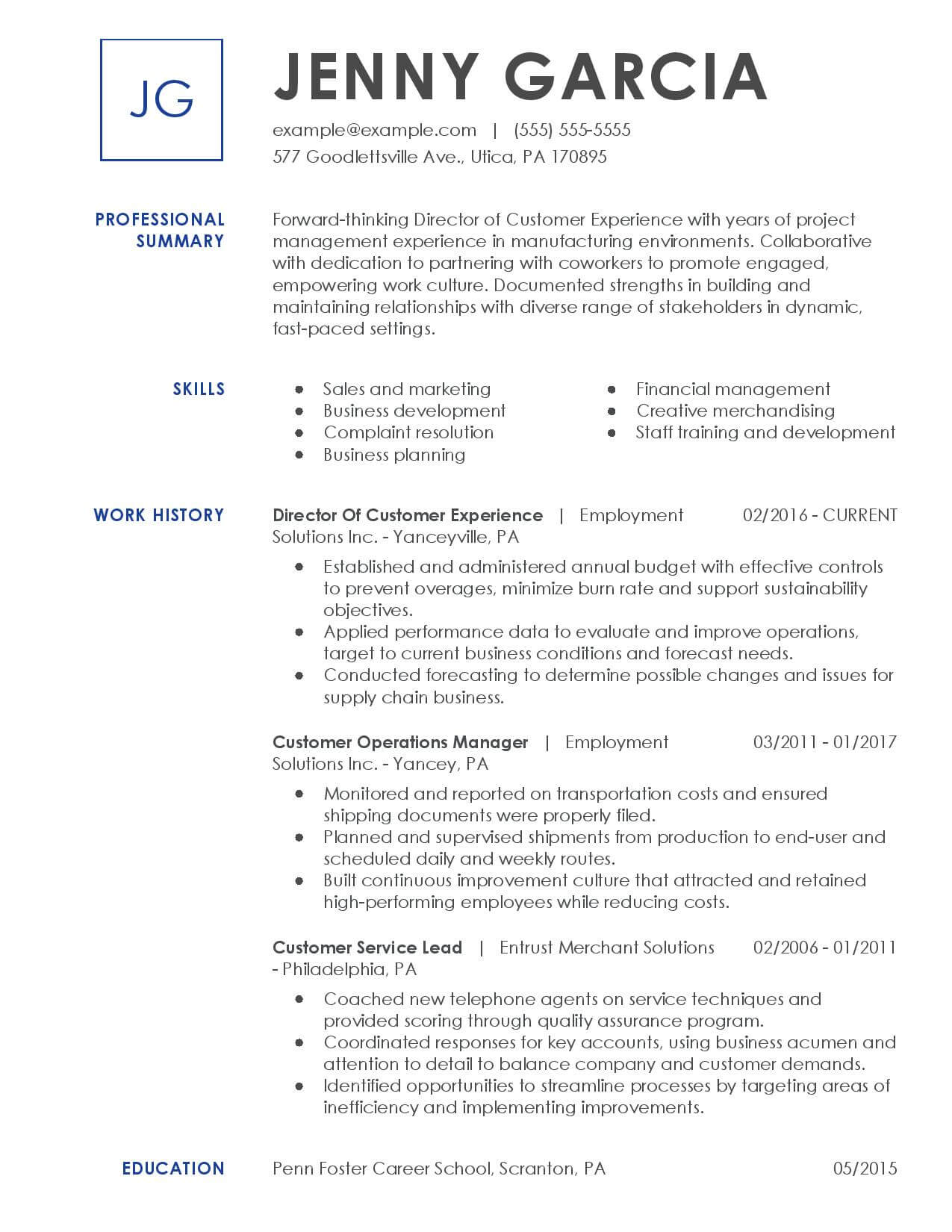 Resume Examples Customer Service Livecareer