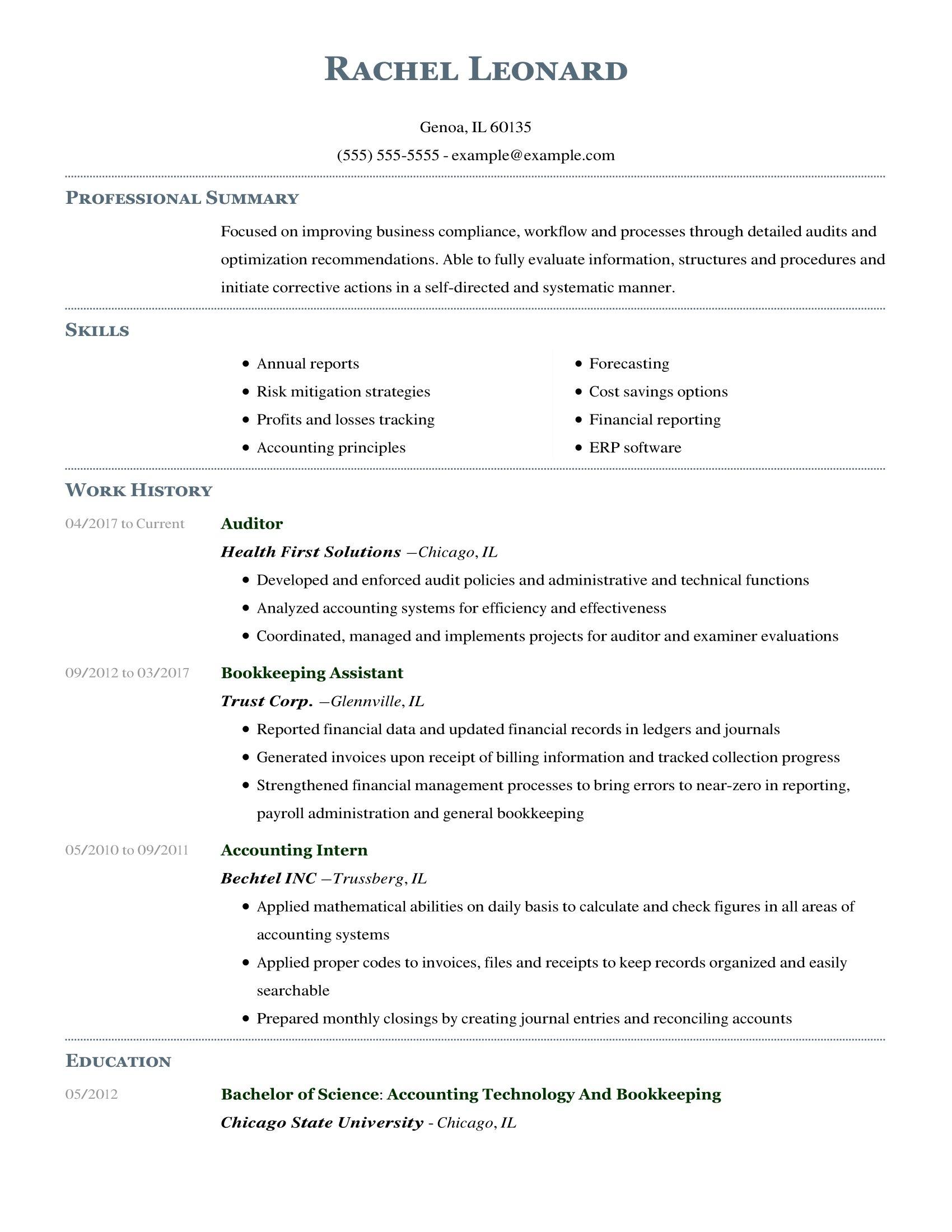 Chicago Style Resume Template from www.livecareer.com