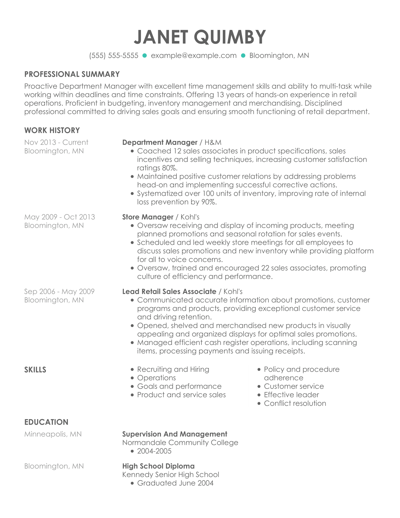 Professional Business Operations Resume Examples LiveCareer