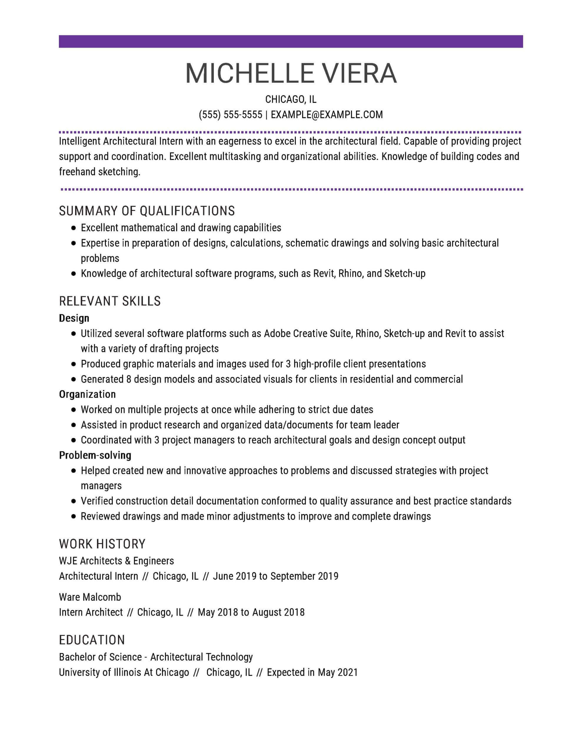 Professional Architecture Resume Examples  LiveCareer