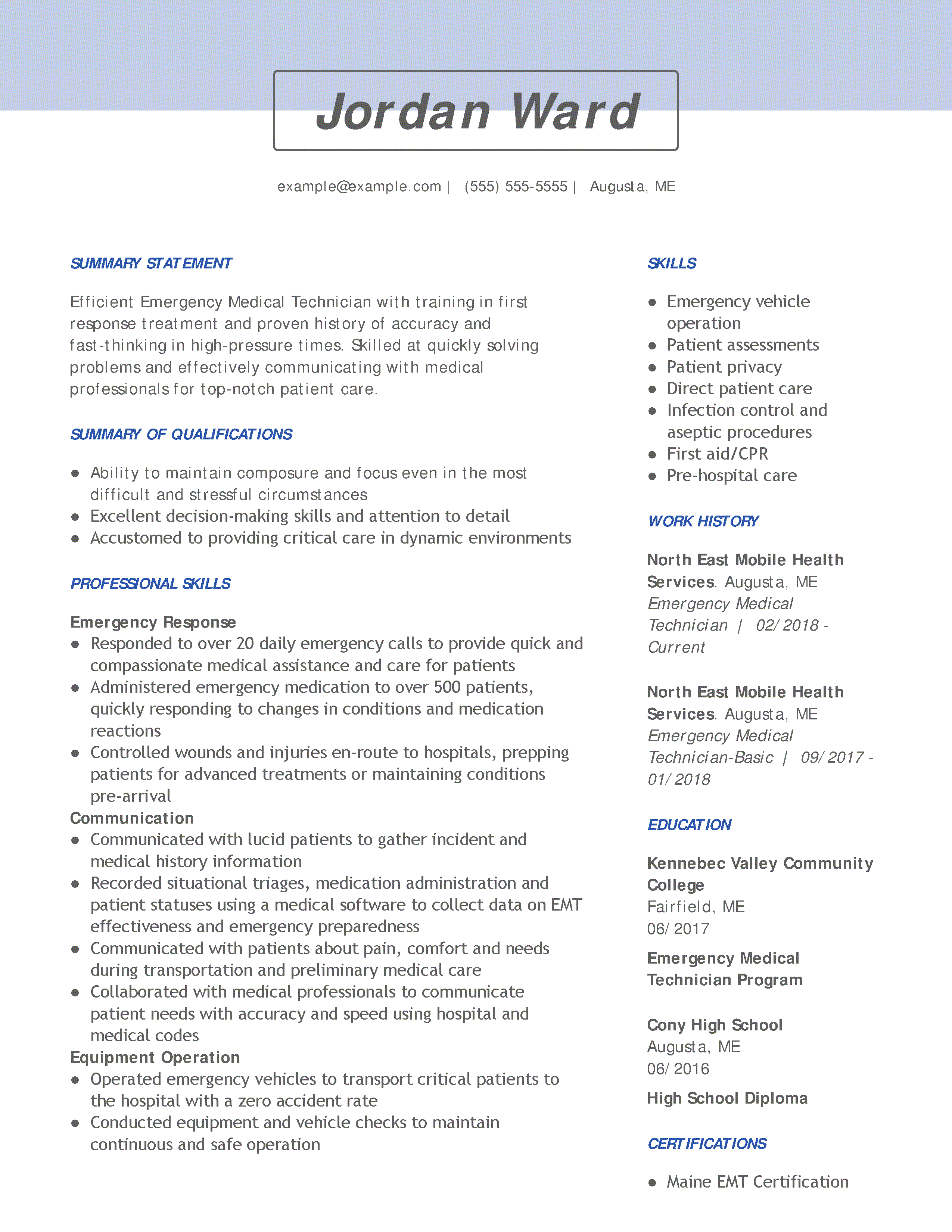 what to say in about me on resume