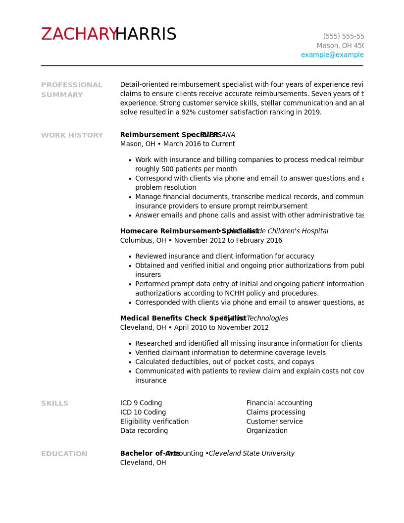 Reimbursement Specialist Resume Examples Human Resources reimbursement-specialist-resume-examples-human-resources