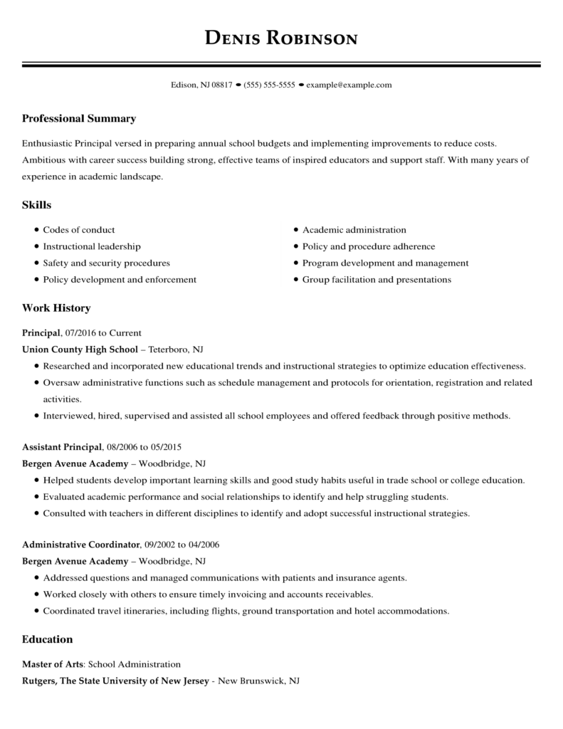 education summary on resume