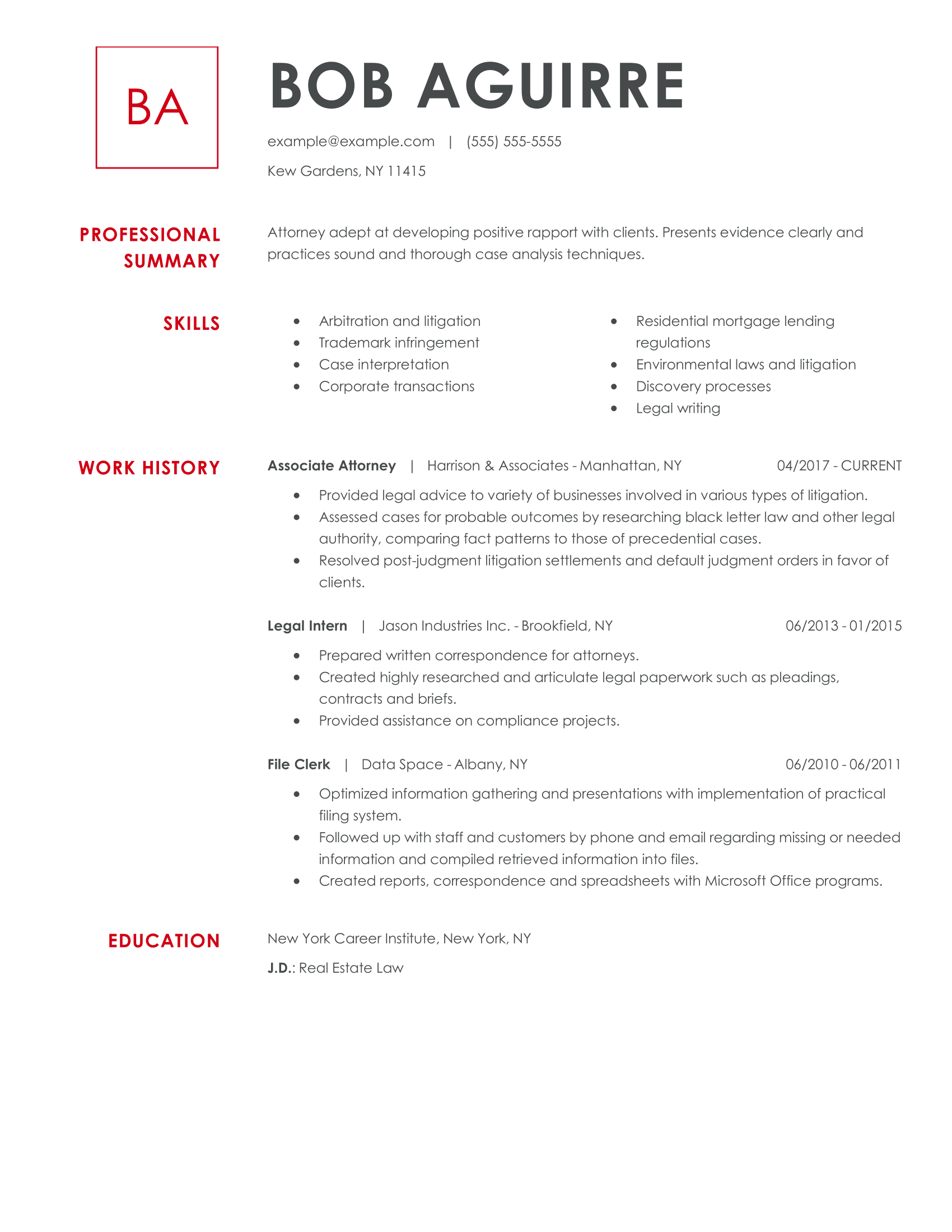 law personal statement cv