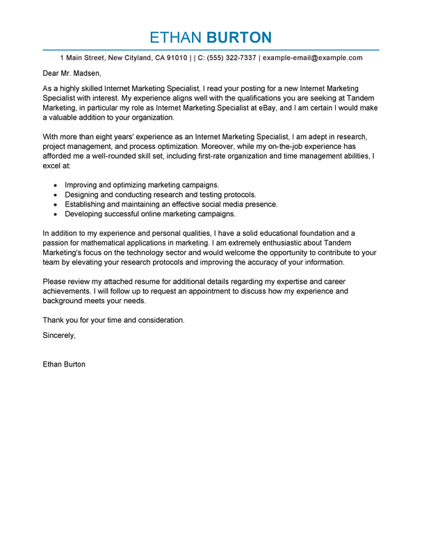 social media cover letter no experience