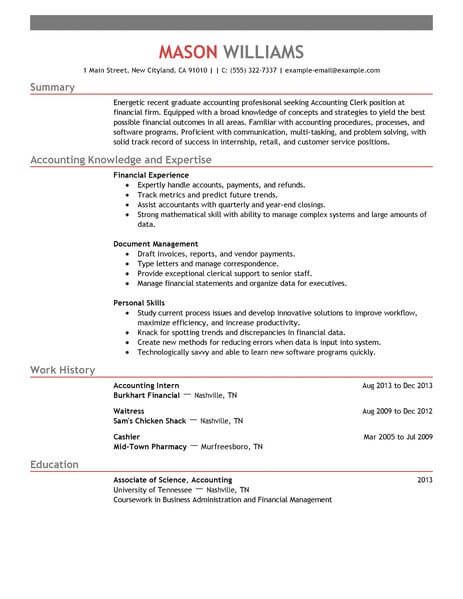 Expert Accounting Clerk Resume Examples For 2022 | Livecareer