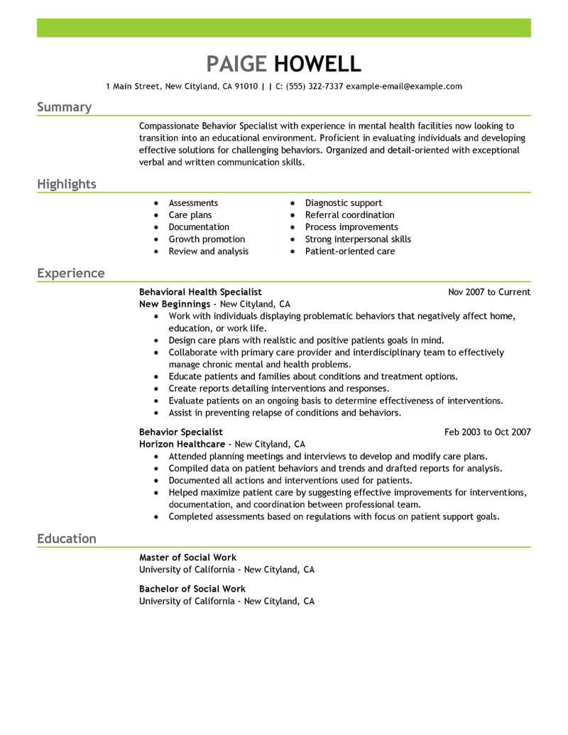 positive attitude skills resume