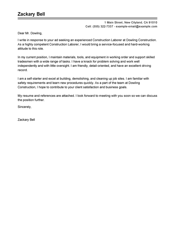 cv construction cover letter