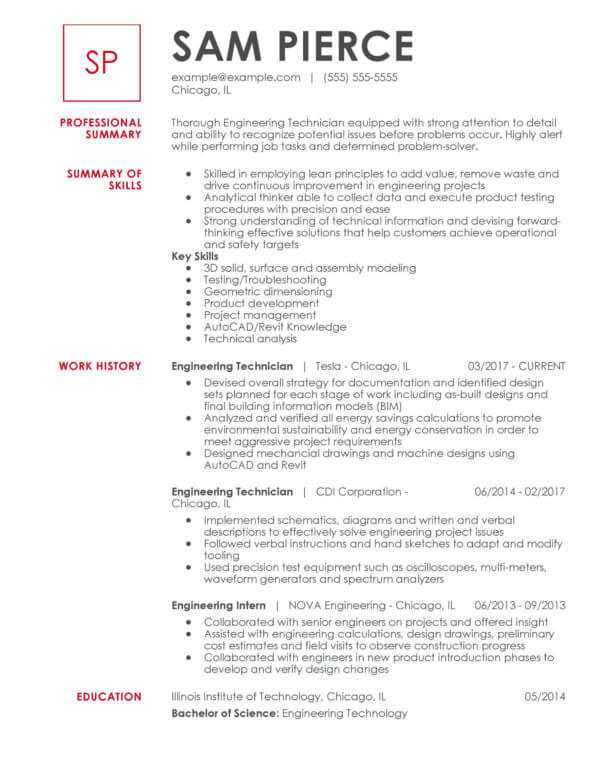 how to write a good engineering resume