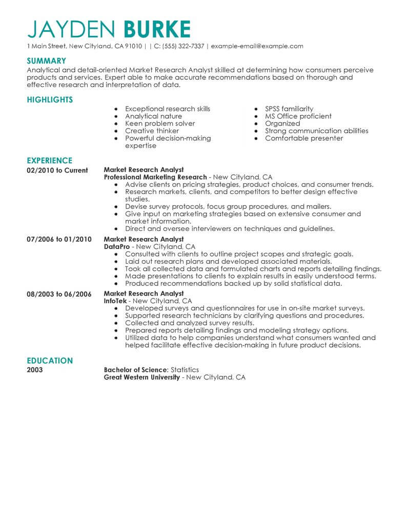 research analyst job description resume