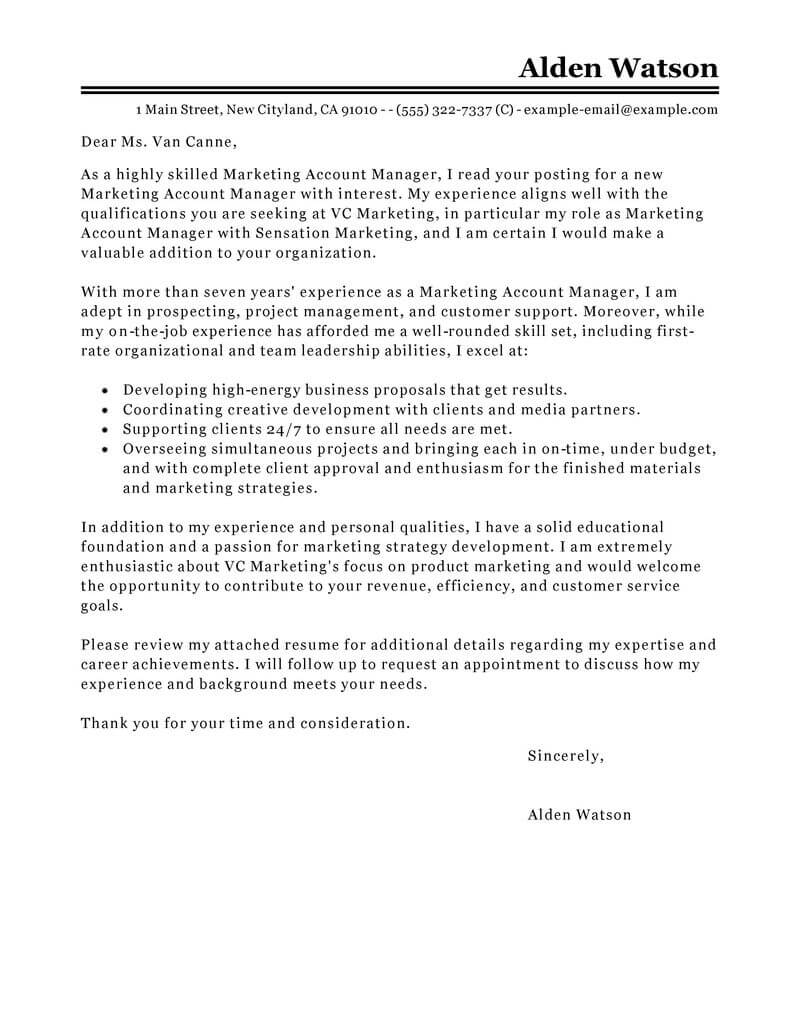 project manager cover letter no experience