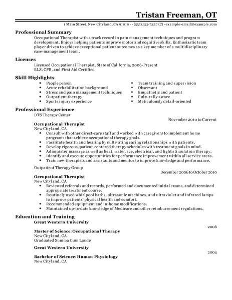 example of personal statement for occupational therapy