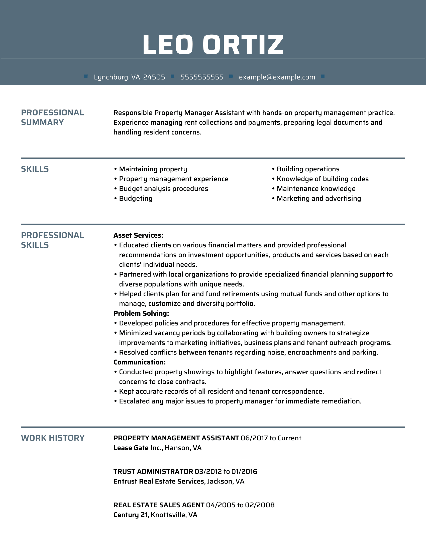 real estate resume format download