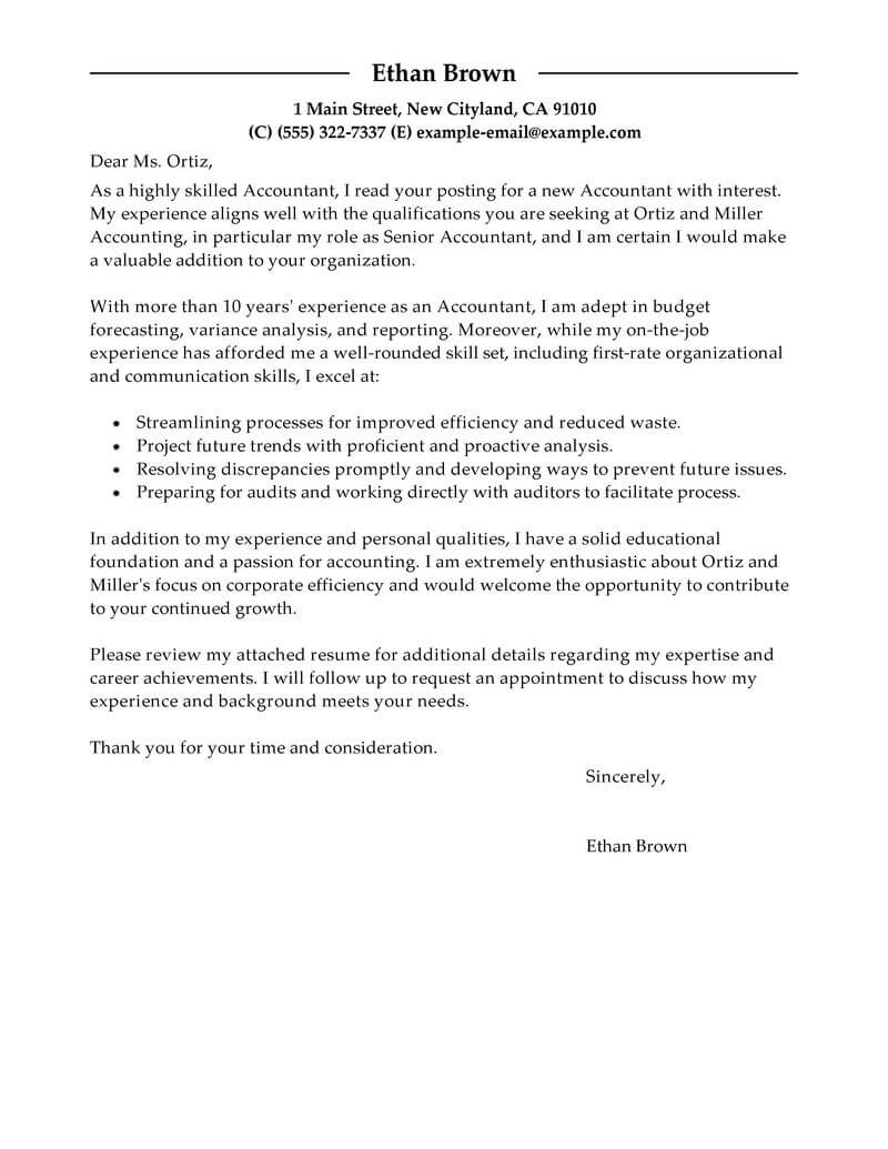 cover letter for accountant in word format free download