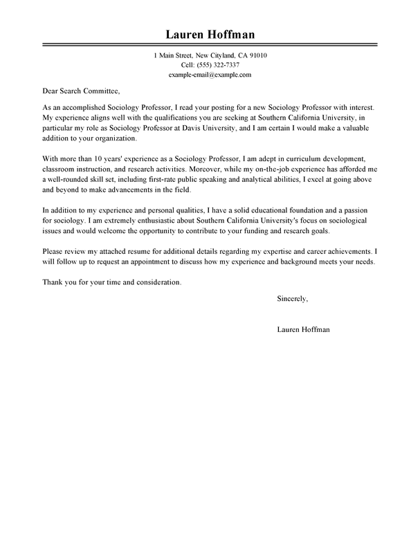 College Professor Cover Letter from www.livecareer.com